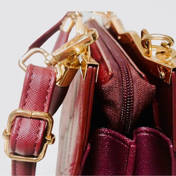 Elegant Burgundy Shoulder Bag - Picture 10 of 13